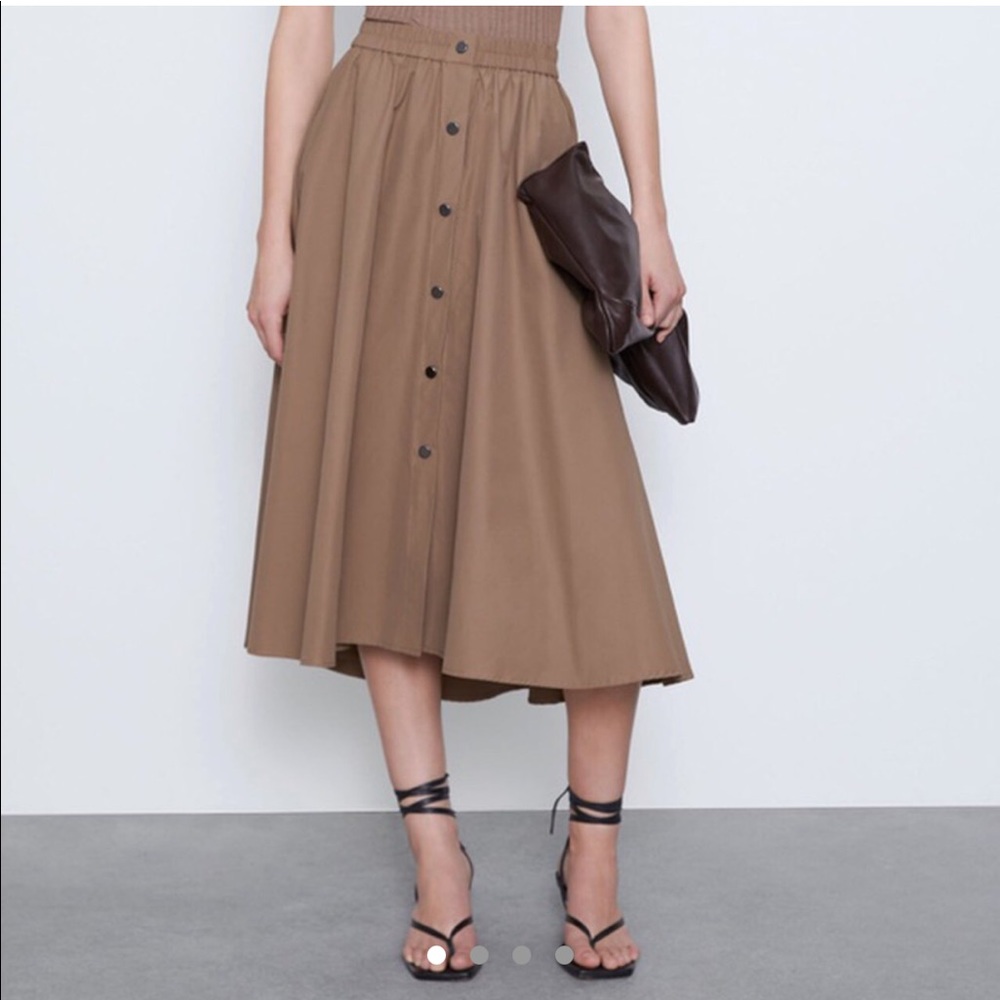 button up midi skirt